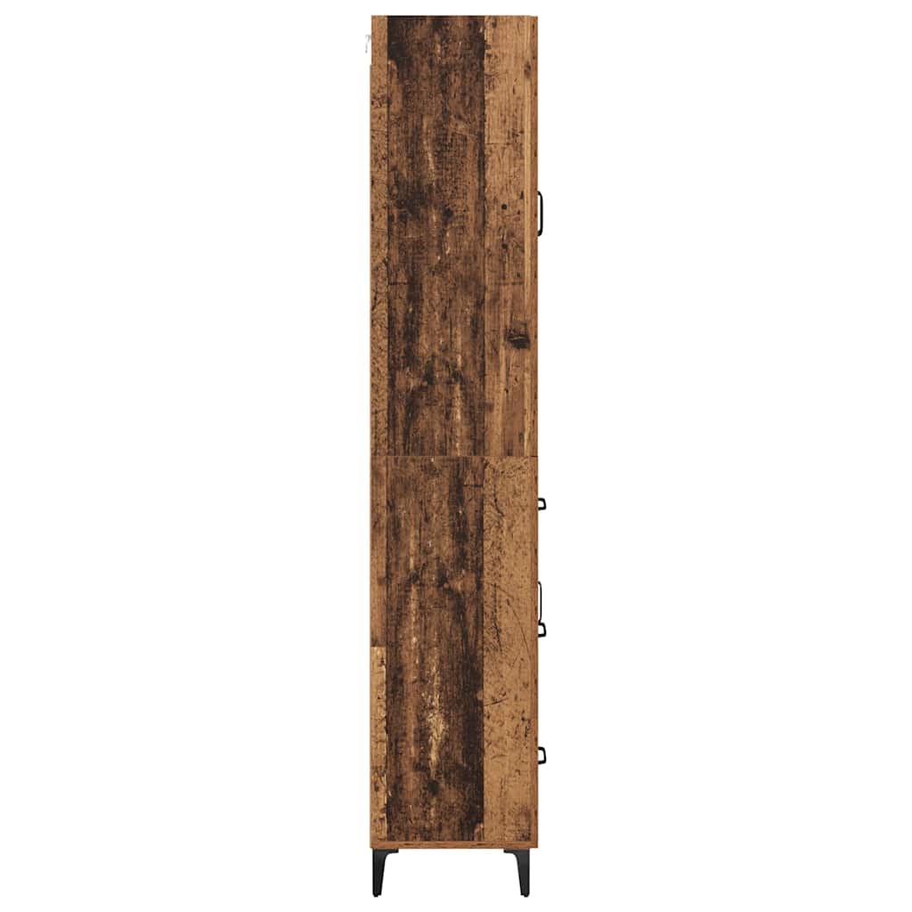 vidaXL Highboard Montowane na ścianie Stare drewno 69,5 x 34 x 180 cm