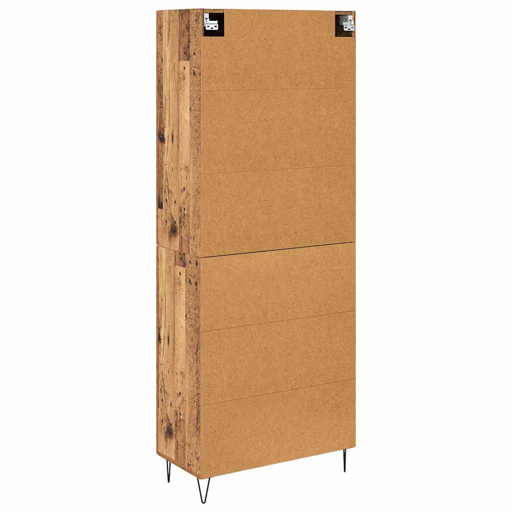 vidaXL Highboard z szufladą 2 pcs Stare drewno Materiał drewnopochodny