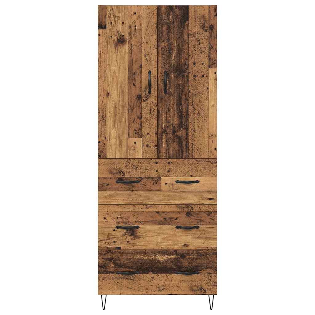 vidaXL Highboard z szufladą 2 pcs Stare drewno Materiał drewnopochodny