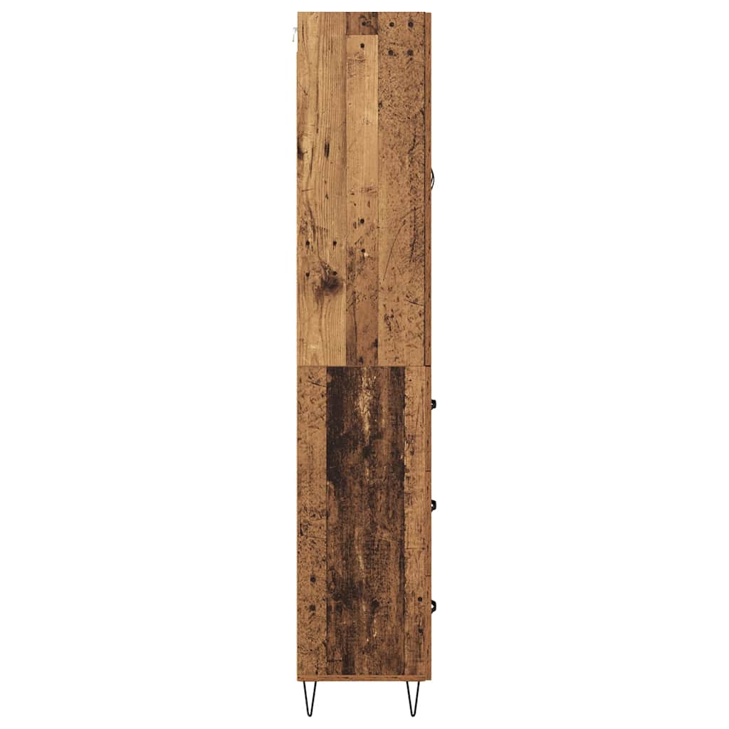 vidaXL Highboard z szufladą 2 pcs Stare drewno Materiał drewnopochodny