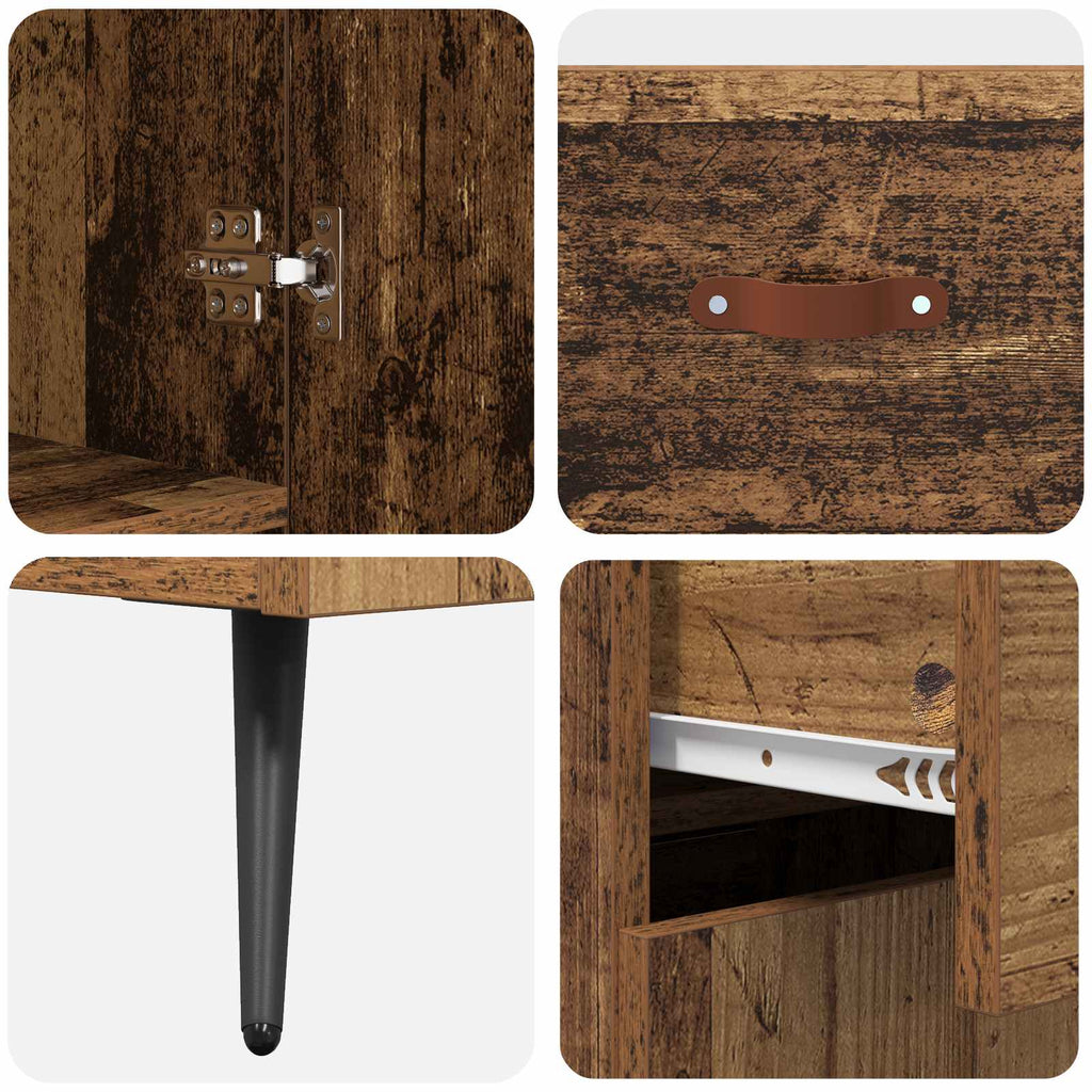 vidaXL Highboard Montowane na ścianie Stare drewno 69,5 x 34 x 180 cm