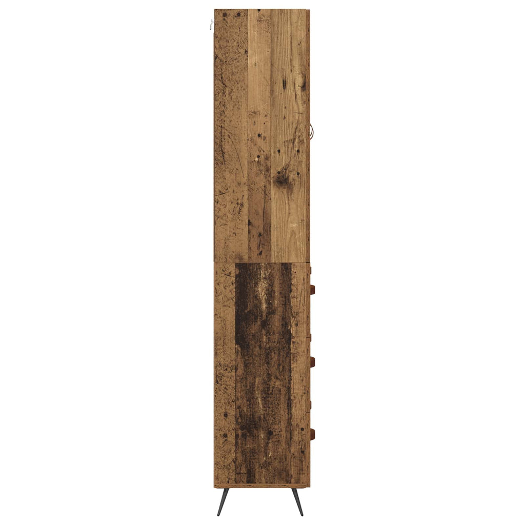 vidaXL Highboard Montowane na ścianie Stare drewno 69,5 x 34 x 180 cm