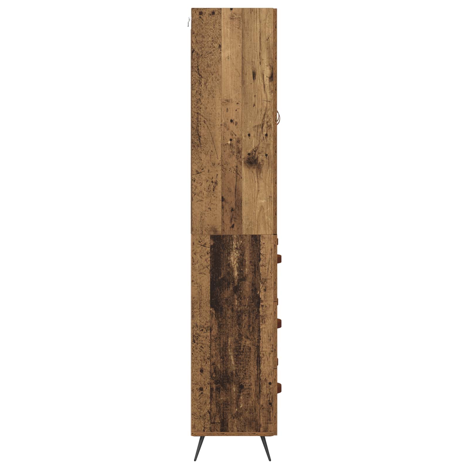vidaXL Highboard Montowane na ścianie Stare drewno 69,5 x 34 x 180 cm