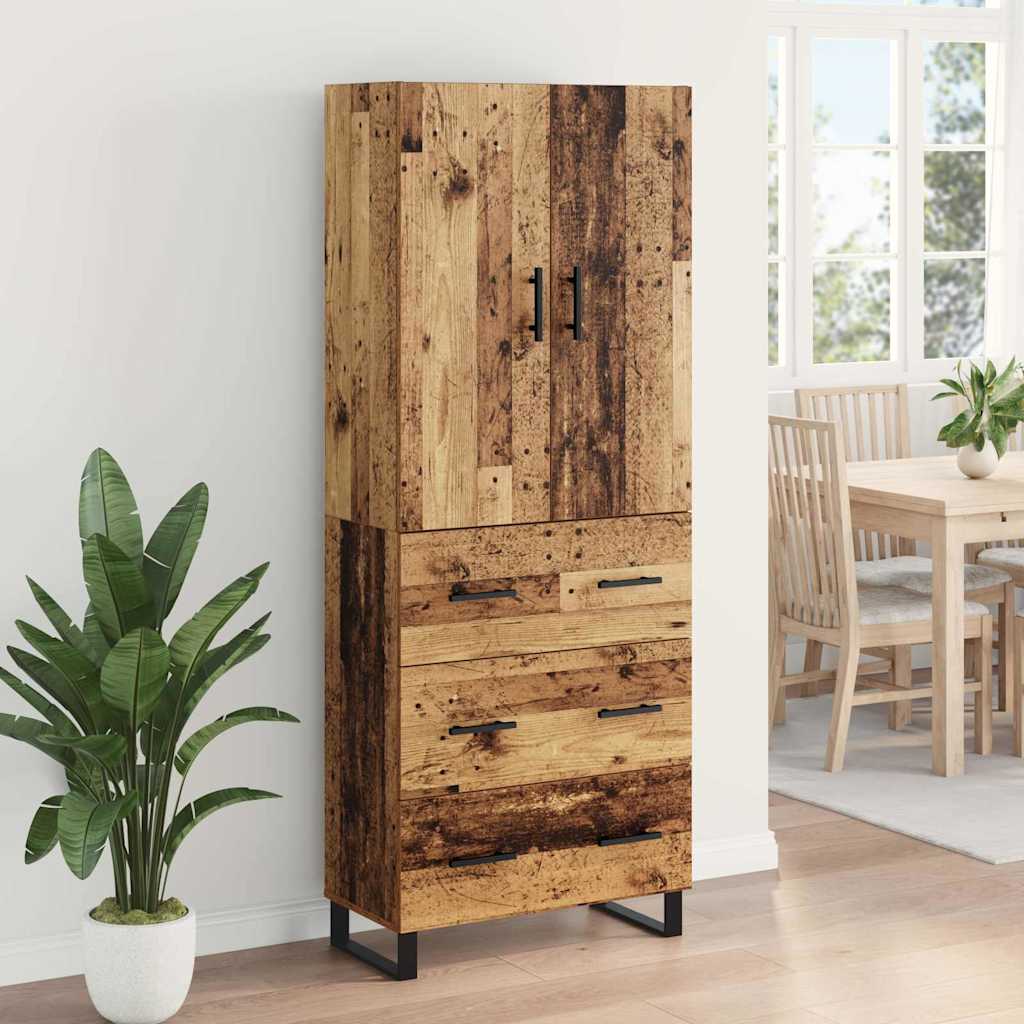 vidaXL Highboard z szufladą 2 pcs Stare drewno 69,5 x 34 x 180 cm