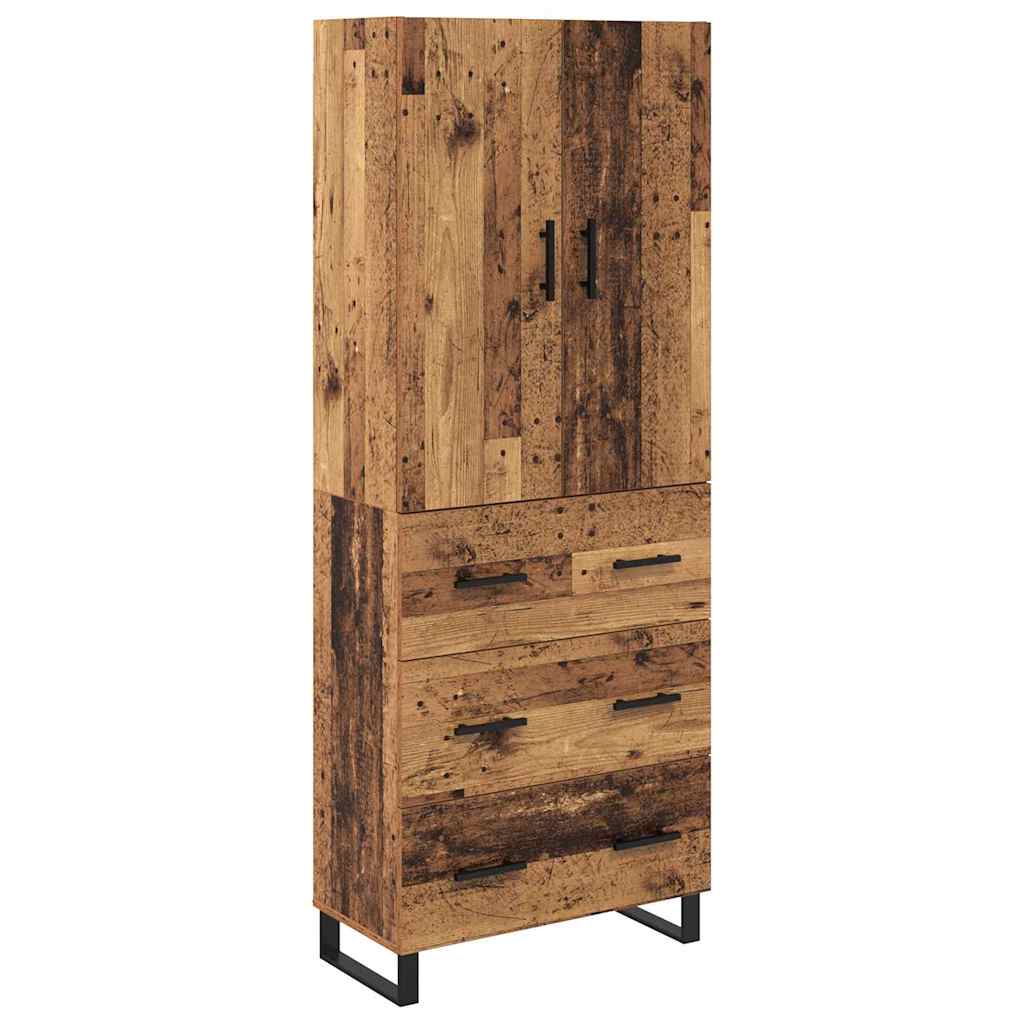 vidaXL Highboard z szufladą 2 pcs Stare drewno 69,5 x 34 x 180 cm
