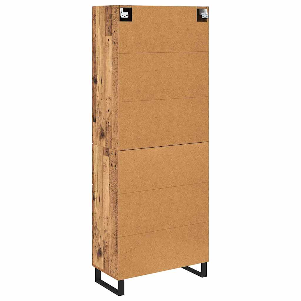vidaXL Highboard z szufladą 2 pcs Stare drewno 69,5 x 34 x 180 cm