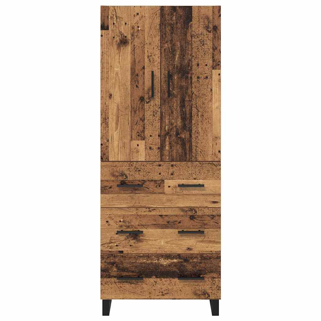 vidaXL Highboard z szufladą 2 pcs Stare drewno 69,5 x 34 x 180 cm