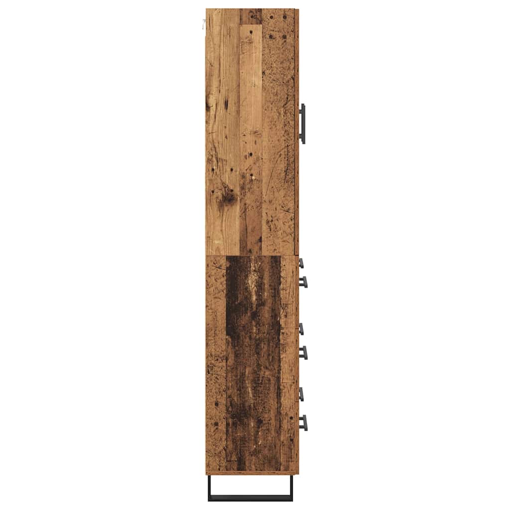 vidaXL Highboard z szufladą 2 pcs Stare drewno 69,5 x 34 x 180 cm