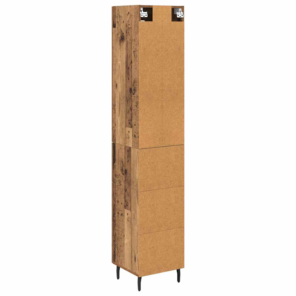 vidaXL Highboard z szufladą Stare drewno 34,5 x 34 x 180 cm
