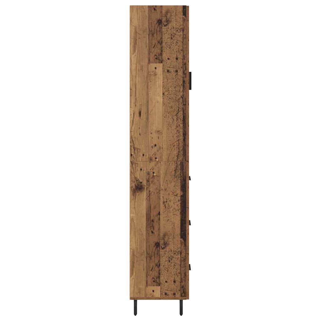 vidaXL Highboard z szufladą Stare drewno 34,5 x 34 x 180 cm
