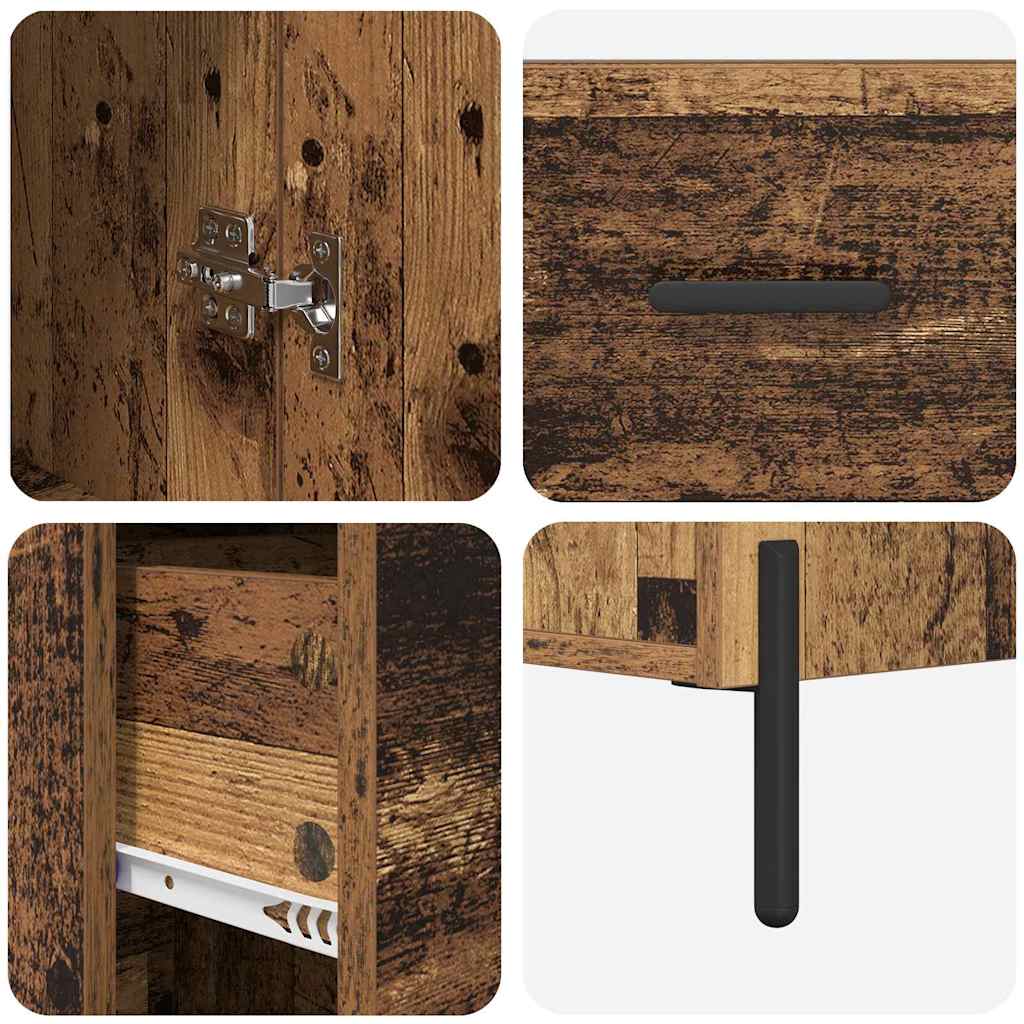 vidaXL Highboard z szufladą Stare drewno 34,5 x 34 x 180 cm