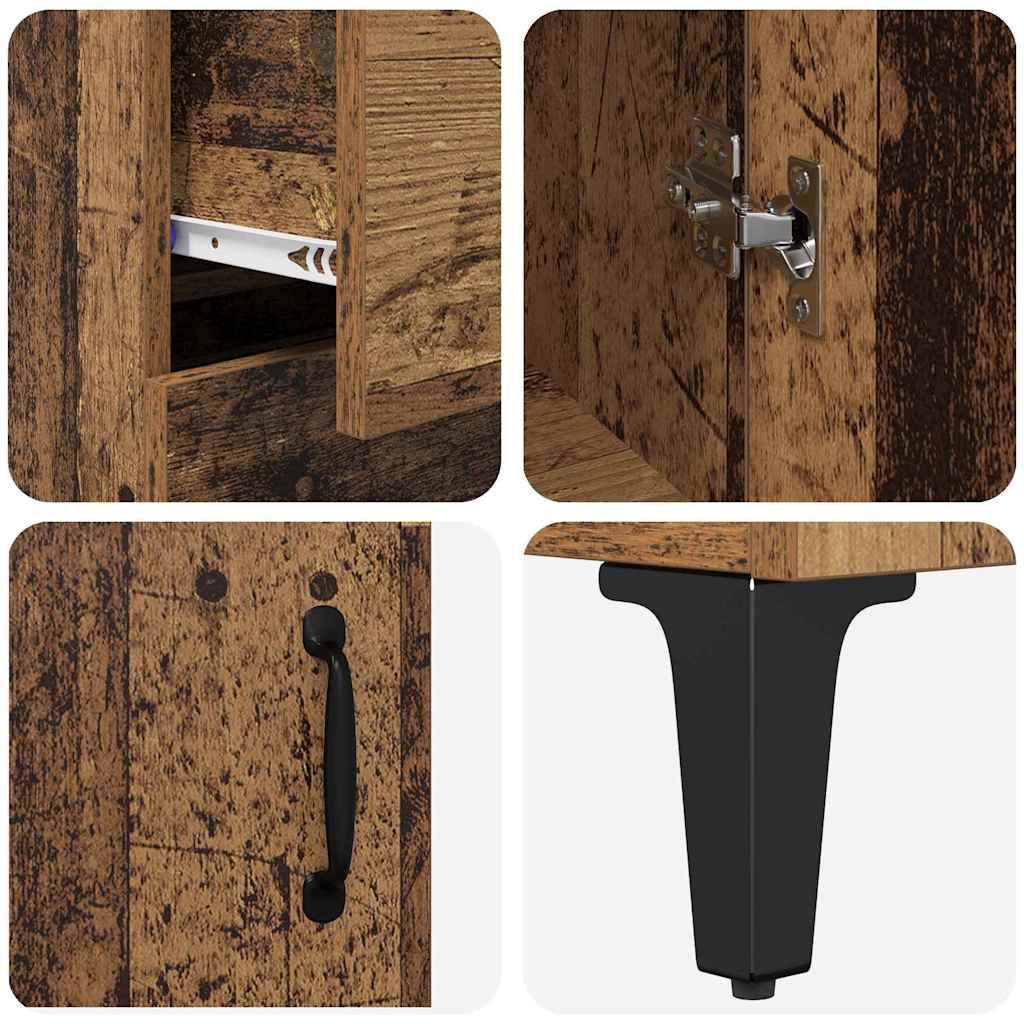 vidaXL Highboard Montowane na ścianie Stare drewno 69,5 x 34 x 180 cm