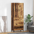 vidaXL Highboard Montowane na ścianie Stare drewno 69,5 x 34 x 180 cm