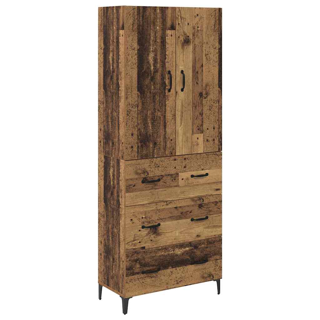 vidaXL Highboard Montowane na ścianie Stare drewno 69,5 x 34 x 180 cm