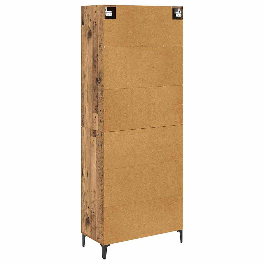 vidaXL Highboard Montowane na ścianie Stare drewno 69,5 x 34 x 180 cm