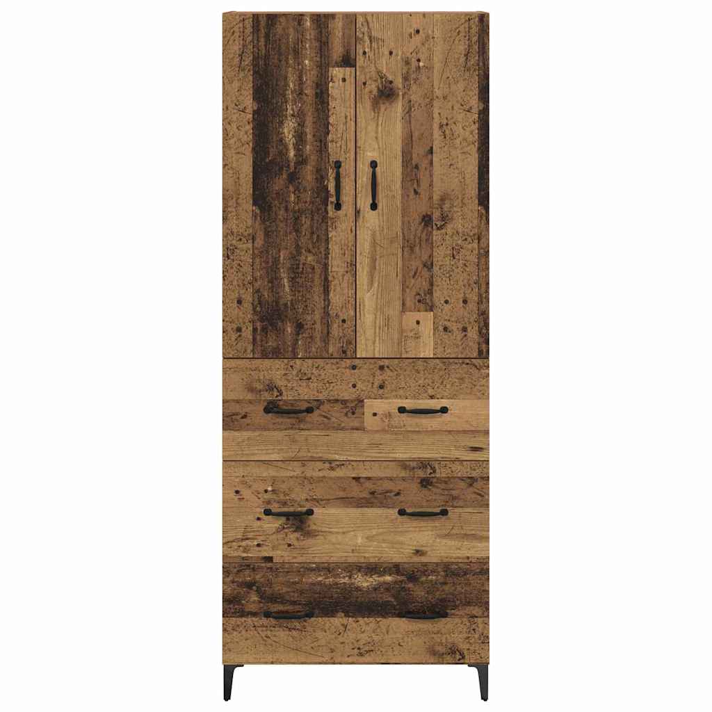 vidaXL Highboard Montowane na ścianie Stare drewno 69,5 x 34 x 180 cm