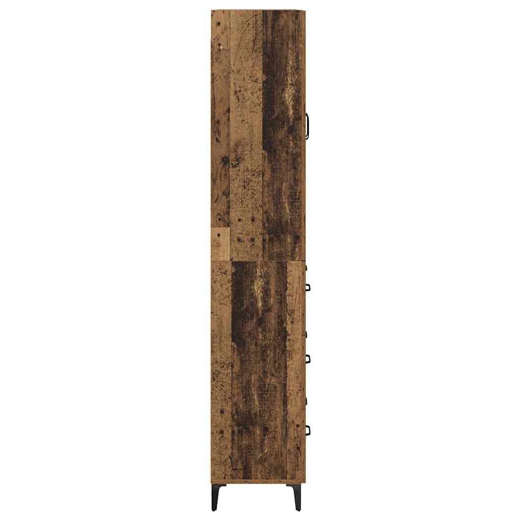 vidaXL Highboard Montowane na ścianie Stare drewno 69,5 x 34 x 180 cm