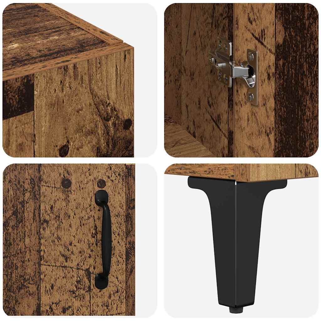 vidaXL Highboard Montowane na ścianie Stare drewno 69,5 x 34 x 180 cm