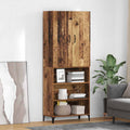 vidaXL Highboard Montowane na ścianie Stare drewno 69,5 x 34 x 180 cm