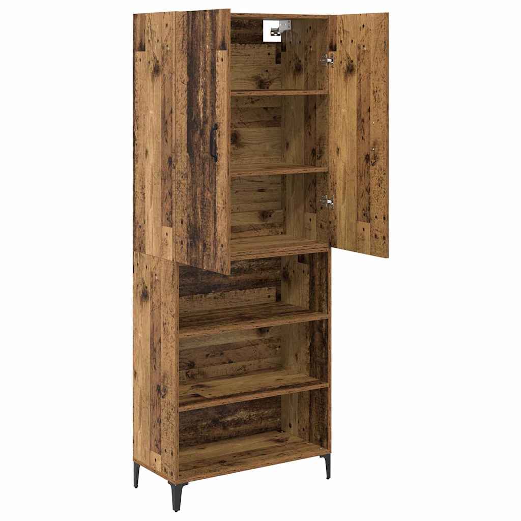 vidaXL Highboard Montowane na ścianie Stare drewno 69,5 x 34 x 180 cm