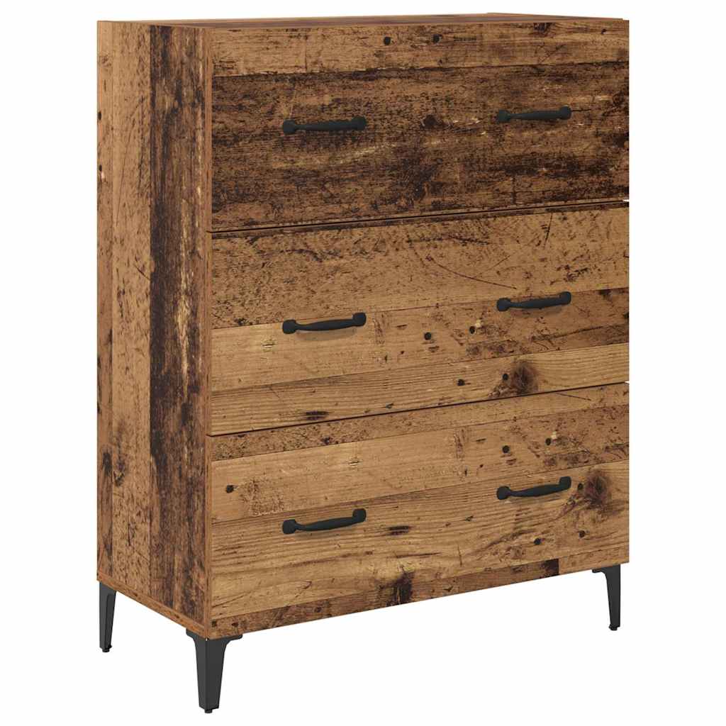 vidaXL Highboard Montowane na ścianie Stare drewno 69,5 x 34 x 180 cm