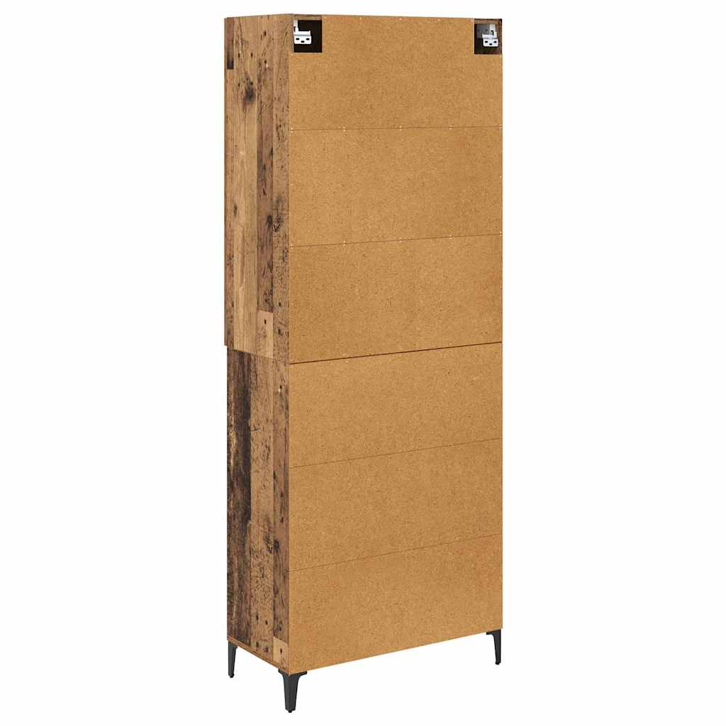 vidaXL Highboard Montowane na ścianie Stare drewno 69,5 x 34 x 180 cm