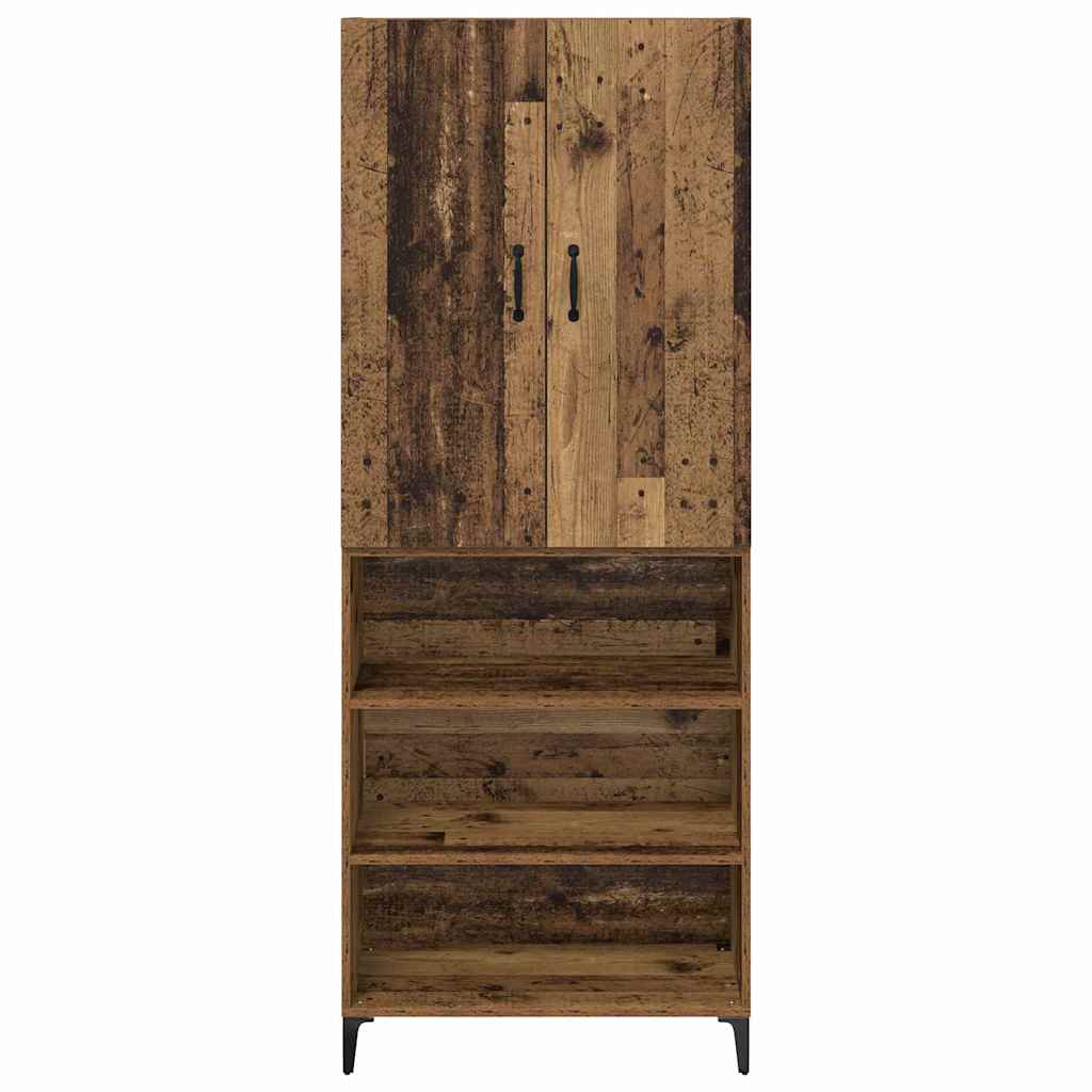 vidaXL Highboard Montowane na ścianie Stare drewno 69,5 x 34 x 180 cm