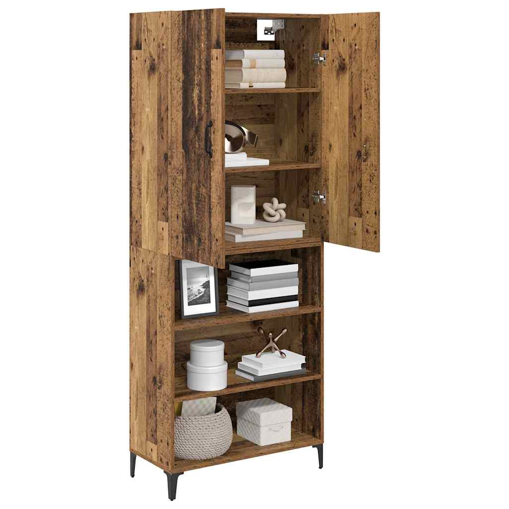 vidaXL Highboard Montowane na ścianie Stare drewno 69,5 x 34 x 180 cm