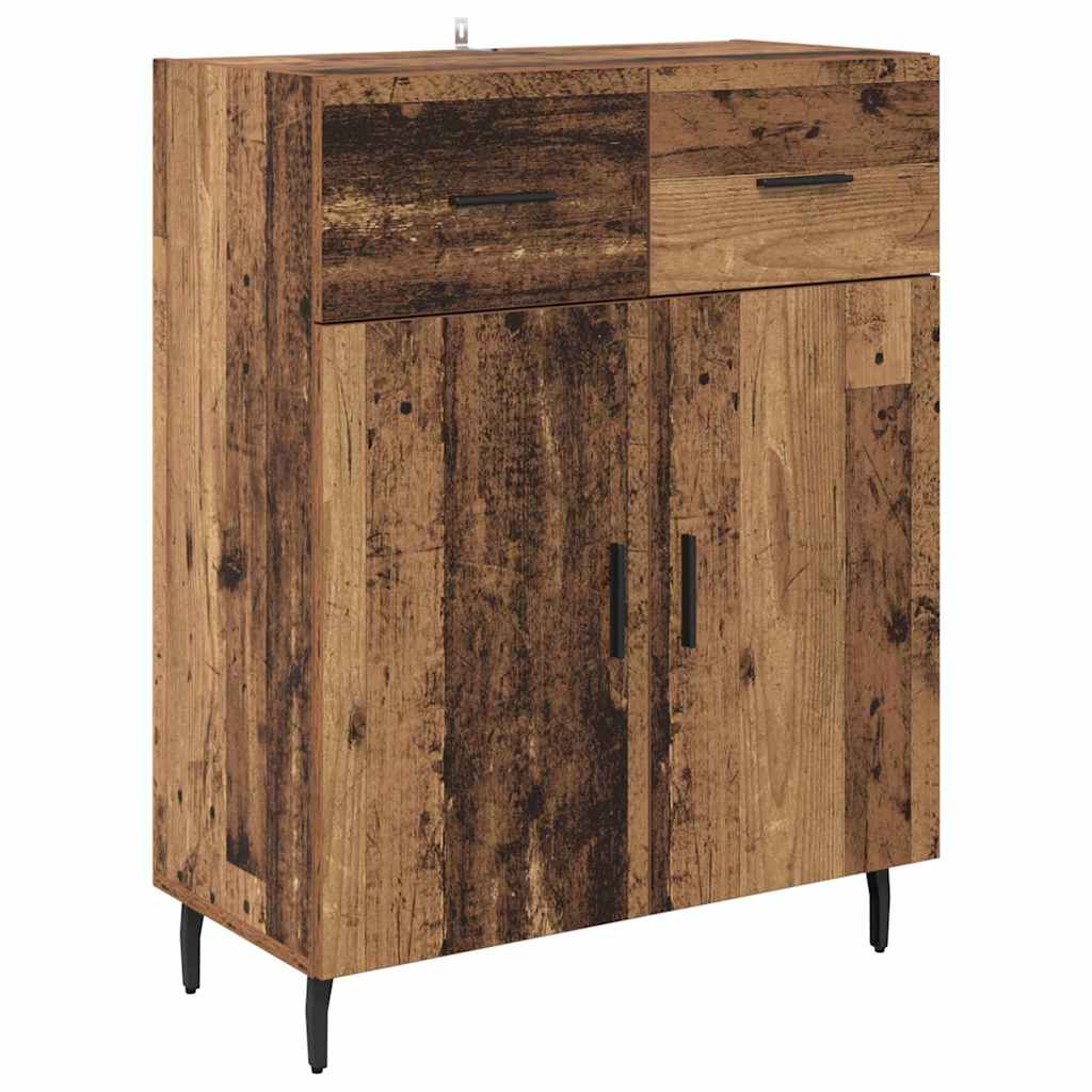 vidaXL Highboard z szufladą 2 pcs Stare drewno Materiał drewnopochodny