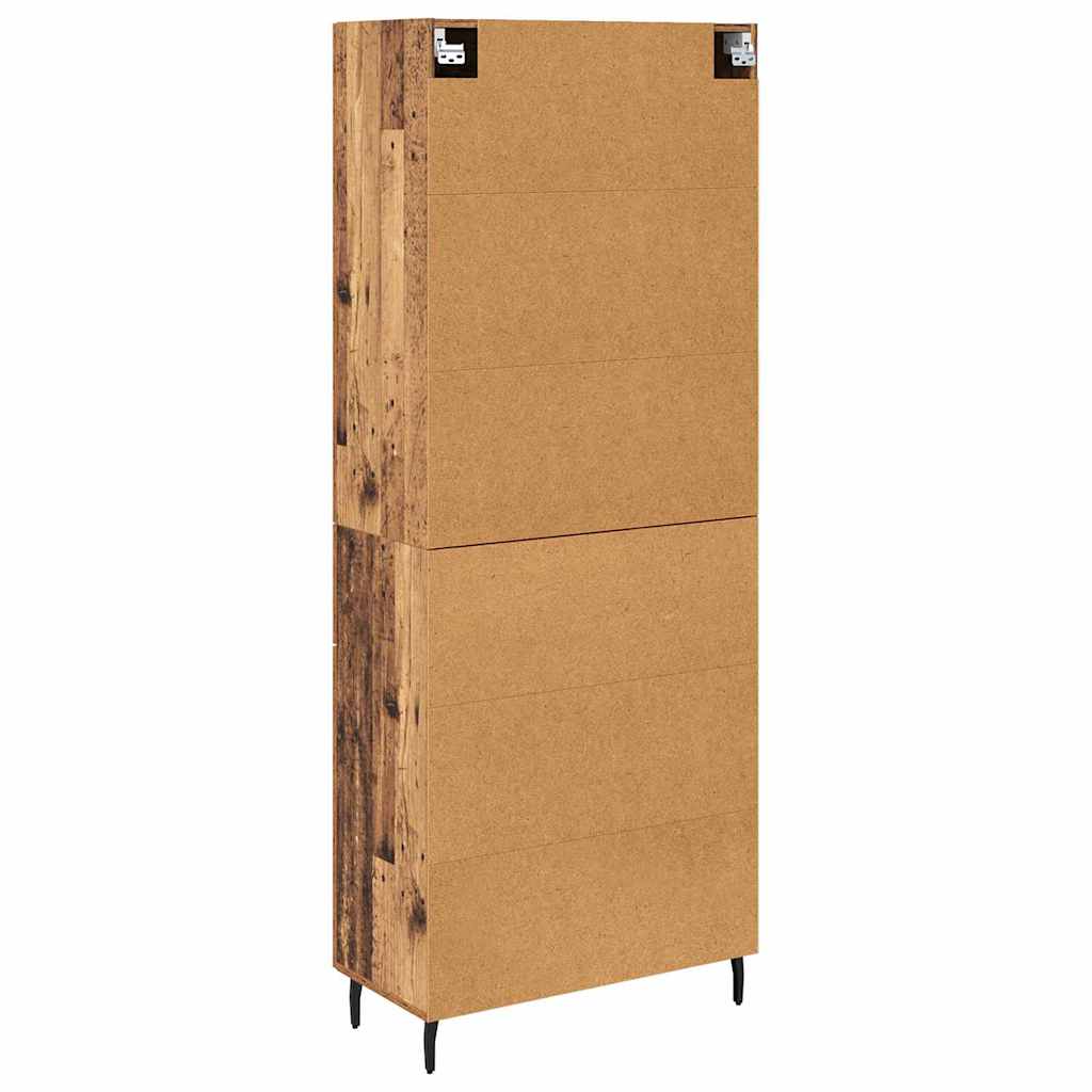 vidaXL Highboard z szufladą 2 pcs Stare drewno Materiał drewnopochodny