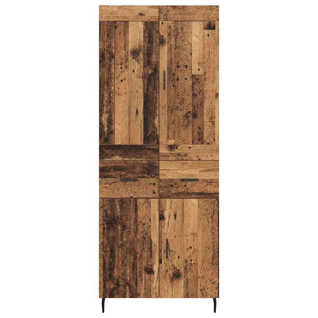 vidaXL Highboard z szufladą 2 pcs Stare drewno Materiał drewnopochodny