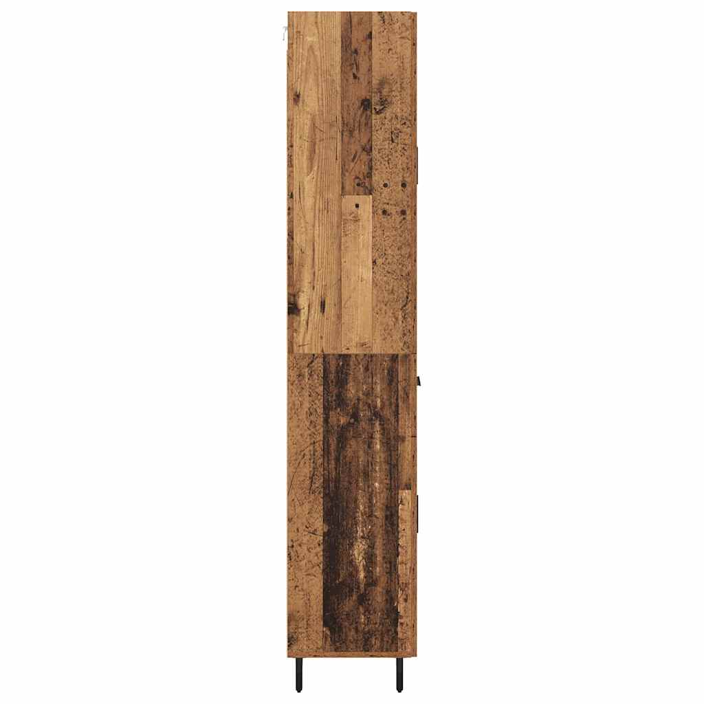 vidaXL Highboard z szufladą 2 pcs Stare drewno Materiał drewnopochodny