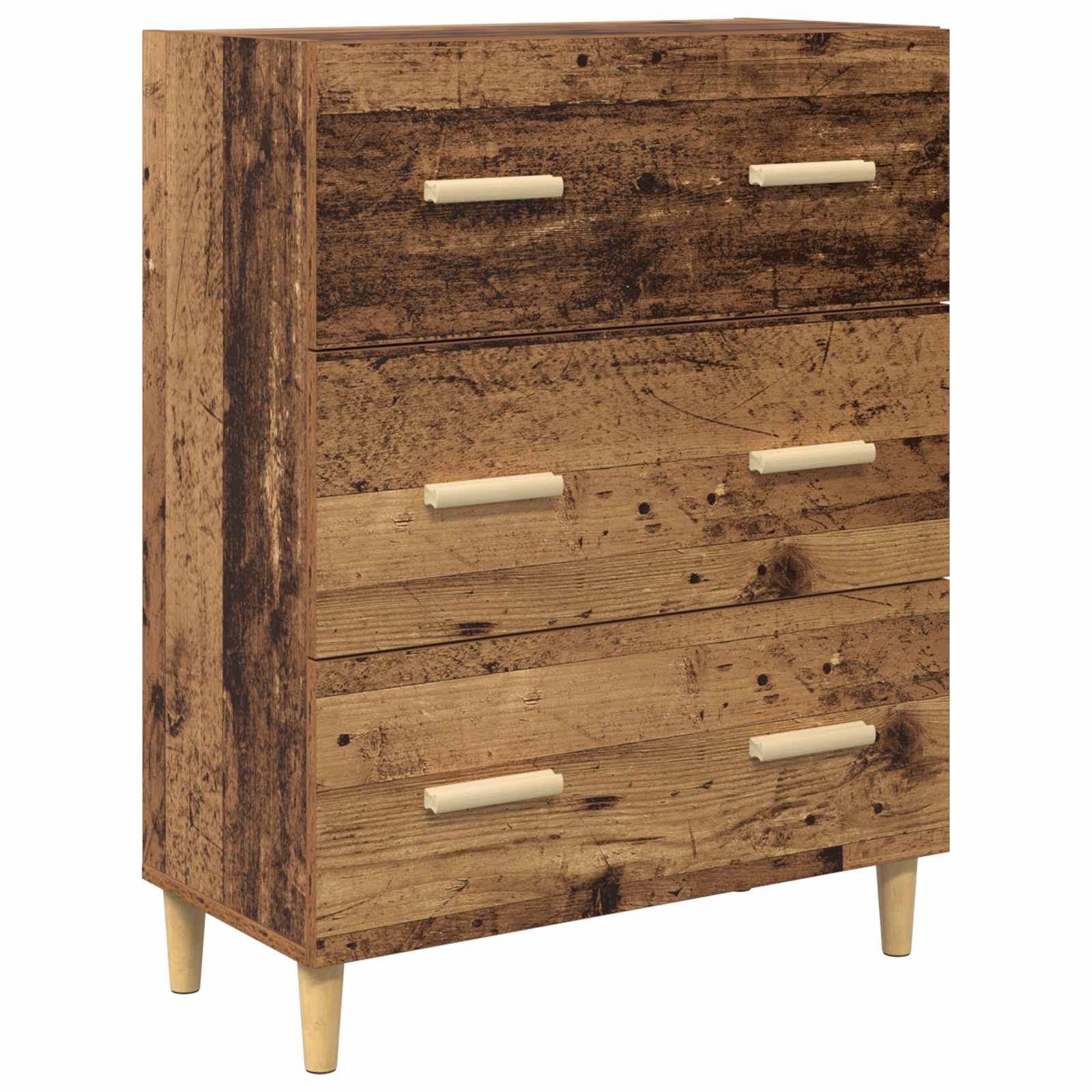 vidaXL Highboard z szufladą Stare drewno 69,5 x 32,5 x 180 cm
