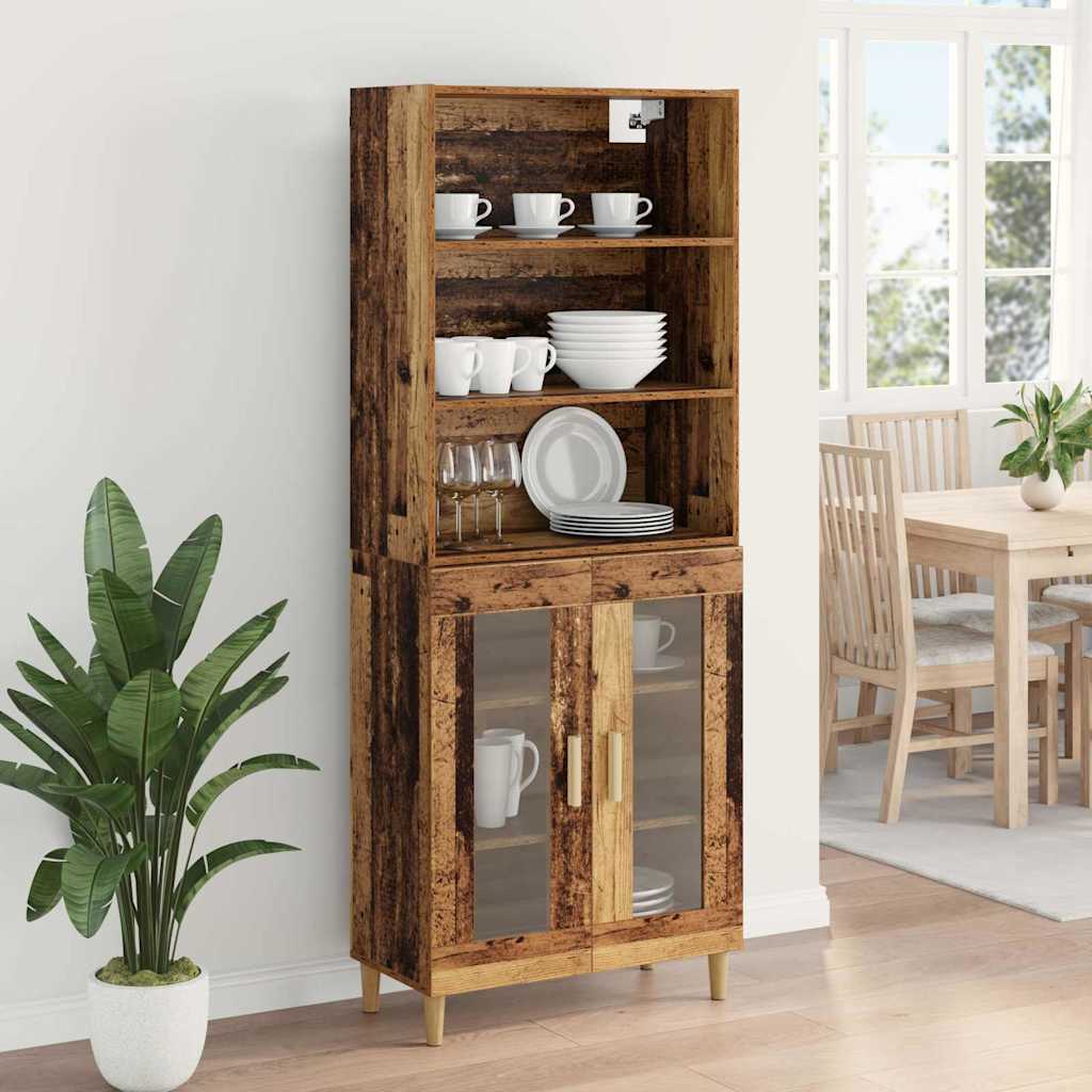 vidaXL Highboard Stare drewno 69,5 x 32,5 x 180 cm