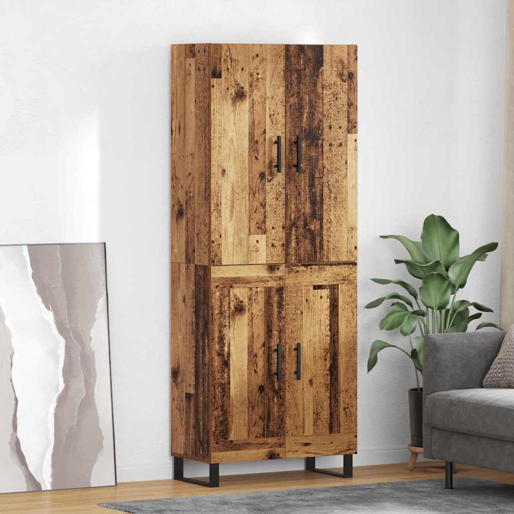 vidaXL Highboard 2 szt. Stare drewno 69,5 x 34 x 180 cm