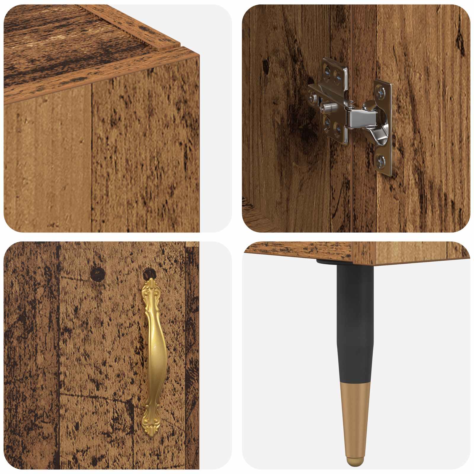 vidaXL Highboard Montowane na ścianie Stare drewno 69,5 x 34 x 180 cm