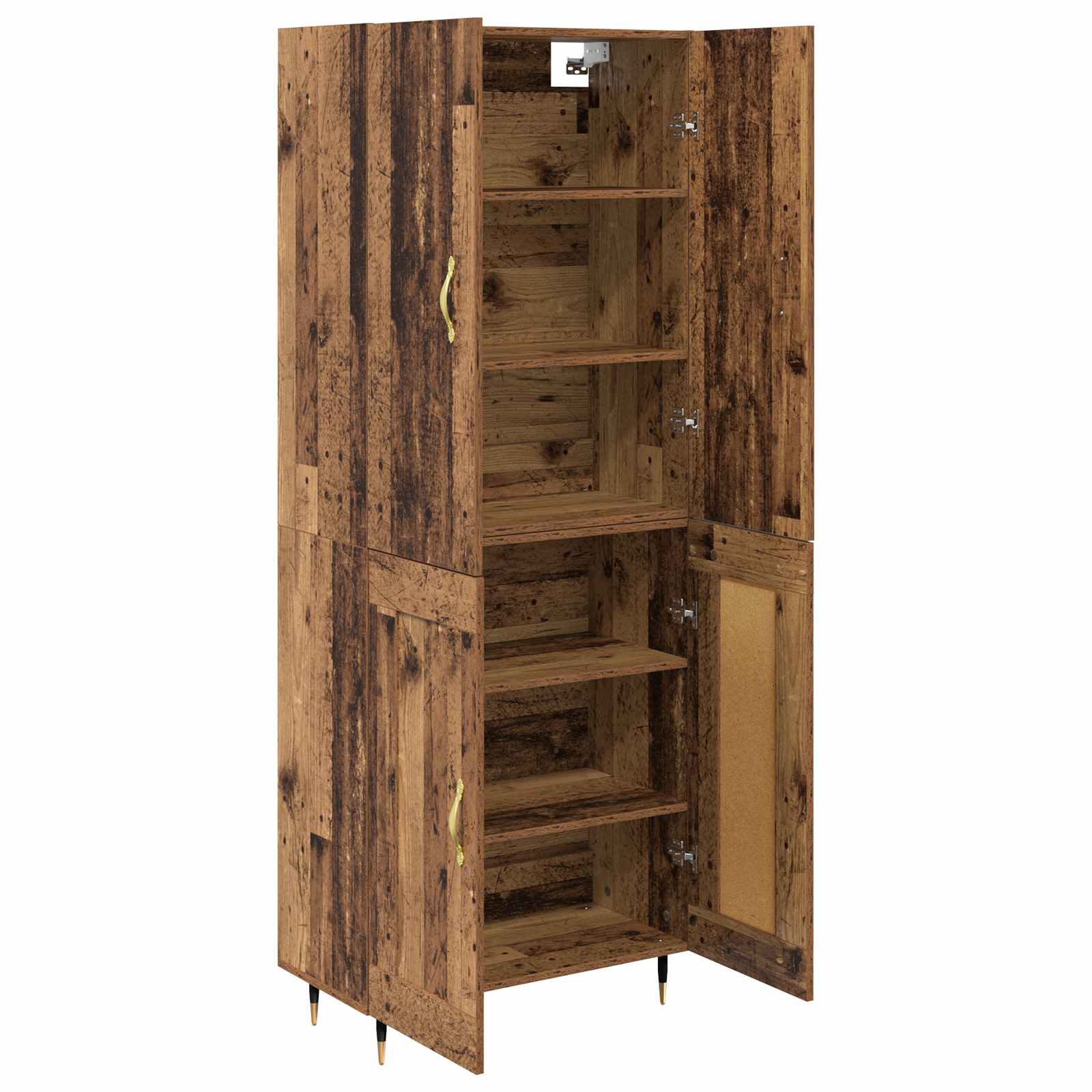 vidaXL Highboard Montowane na ścianie Stare drewno 69,5 x 34 x 180 cm