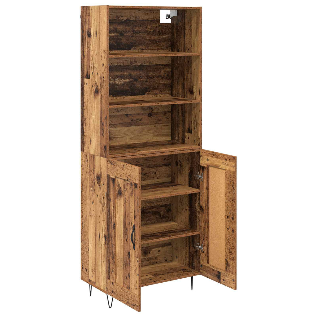 vidaXL Highboard 2 pcs Stare drewno Materiał drewnopochodny