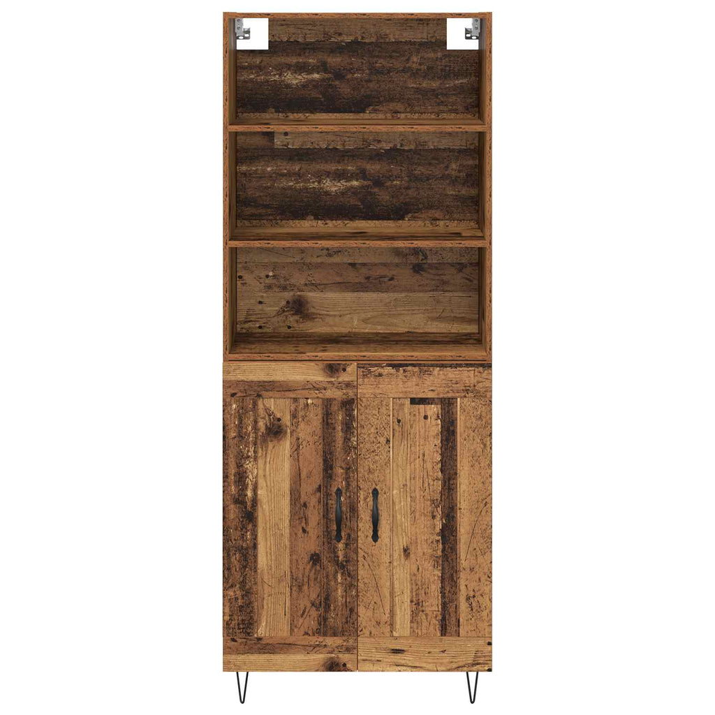 vidaXL Highboard 2 pcs Stare drewno Materiał drewnopochodny