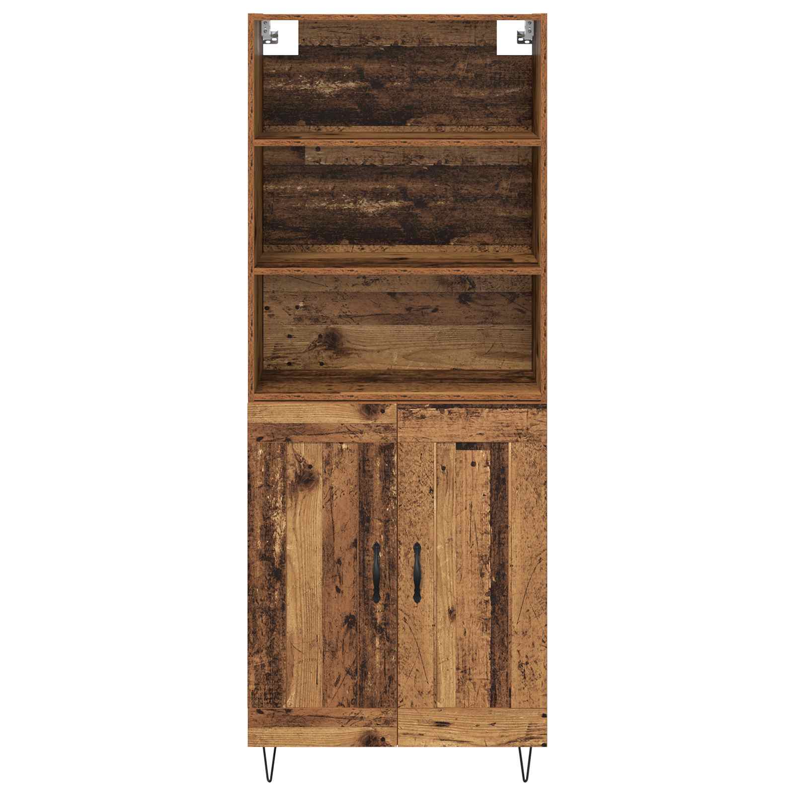 vidaXL Highboard 2 pcs Stare drewno Materiał drewnopochodny