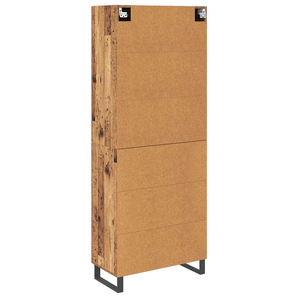 vidaXL Highboard z szufladą Stare drewno 69,5 x 34 x 180 cm