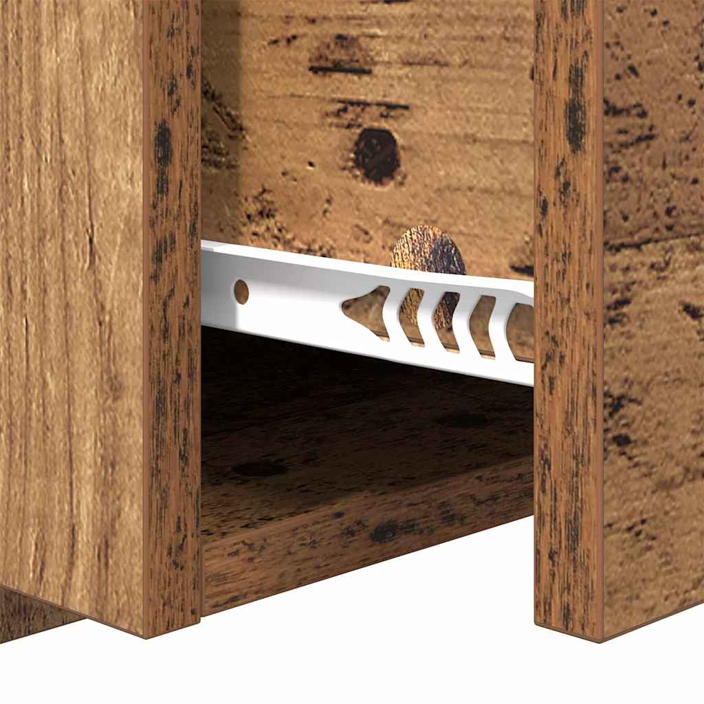 vidaXL Zagłówek z szafką 3 pcs Stare drewno Materiał drewnopochodny