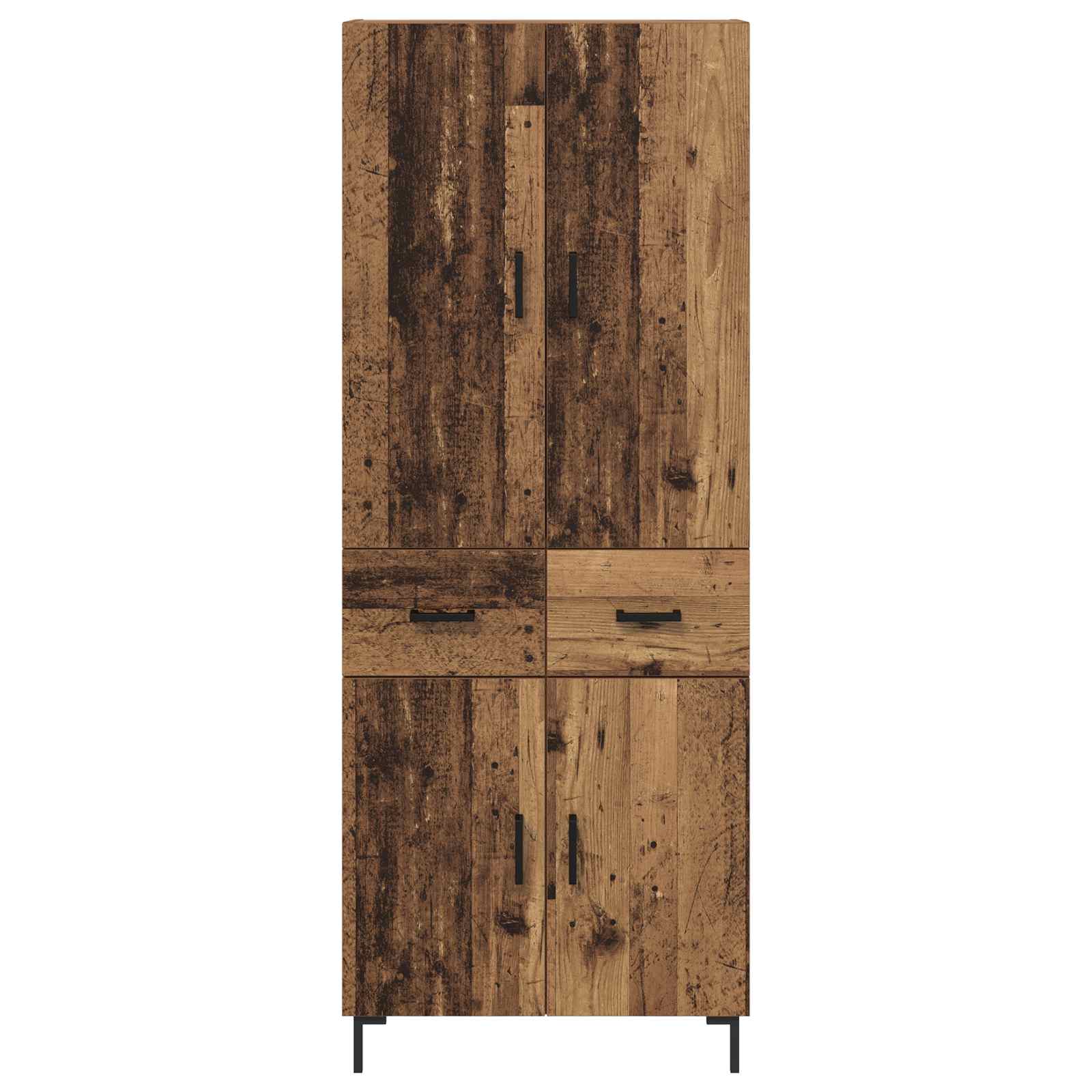 vidaXL Highboard Montowane na ścianie Stare drewno 69,5 x 34 x 180 cm