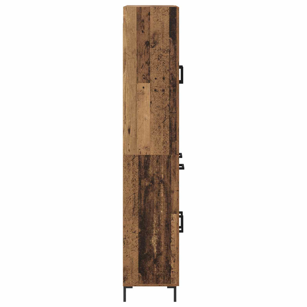 vidaXL Highboard Montowane na ścianie Stare drewno 69,5 x 34 x 180 cm