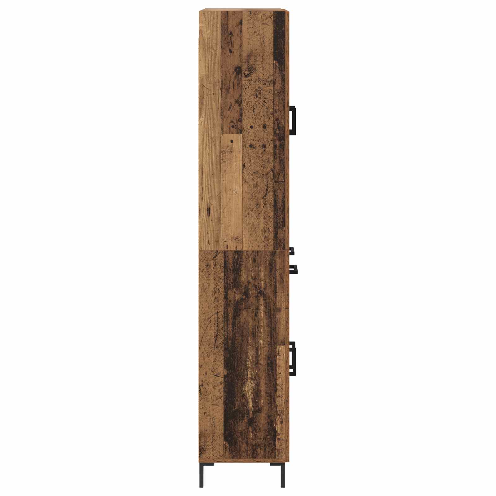 vidaXL Highboard Montowane na ścianie Stare drewno 69,5 x 34 x 180 cm