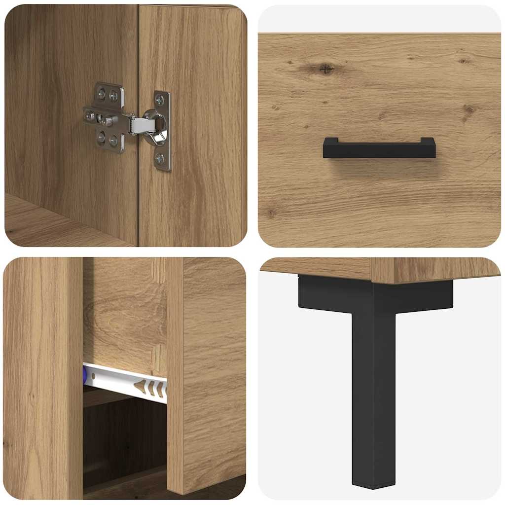vidaXL Highboard z szufladą Dąb rzemieślniczy 34,5 x 34 x 180 cm