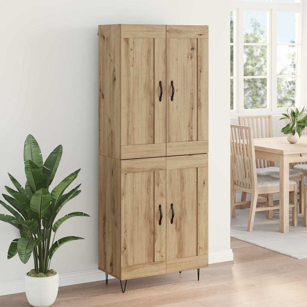 vidaXL Highboard Dąb rzemieślniczy 69,5 x 34 x 180 cm
