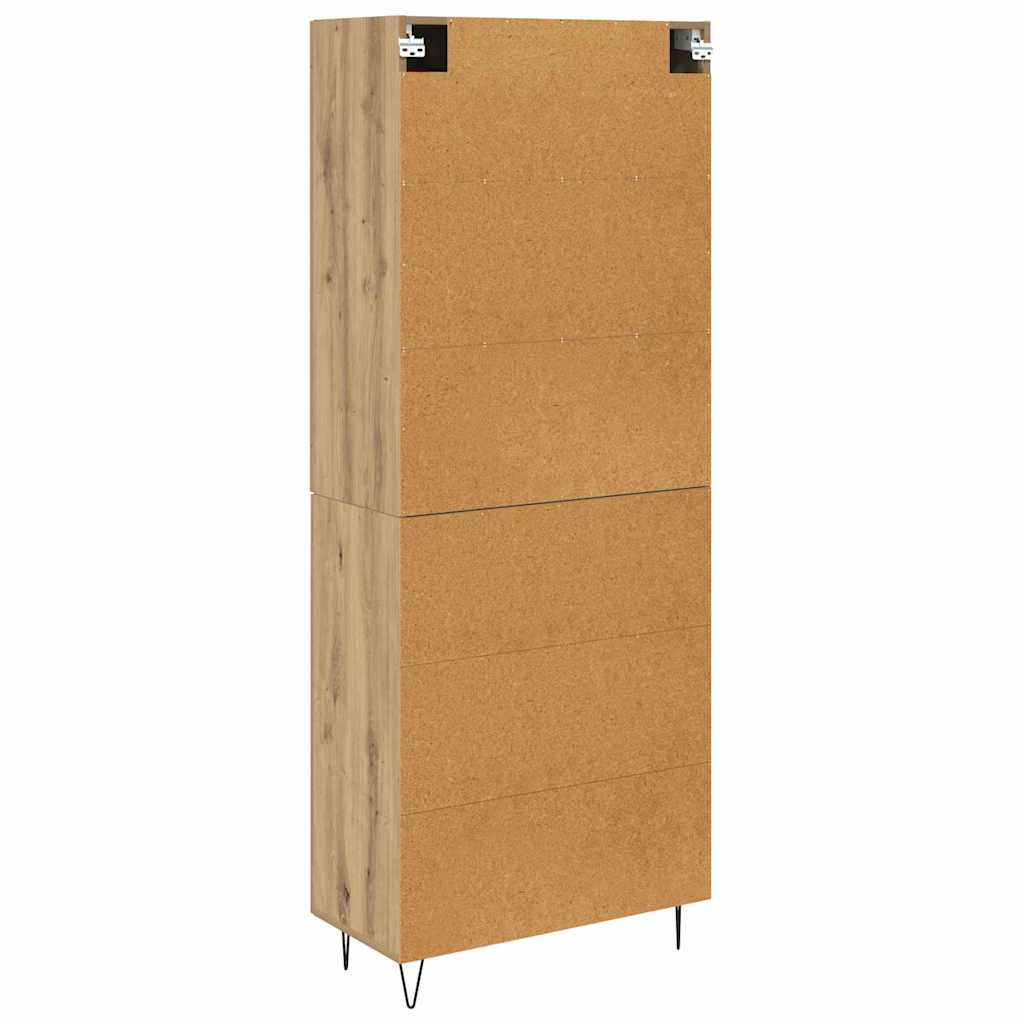 vidaXL Highboard Dąb rzemieślniczy 69,5 x 34 x 180 cm