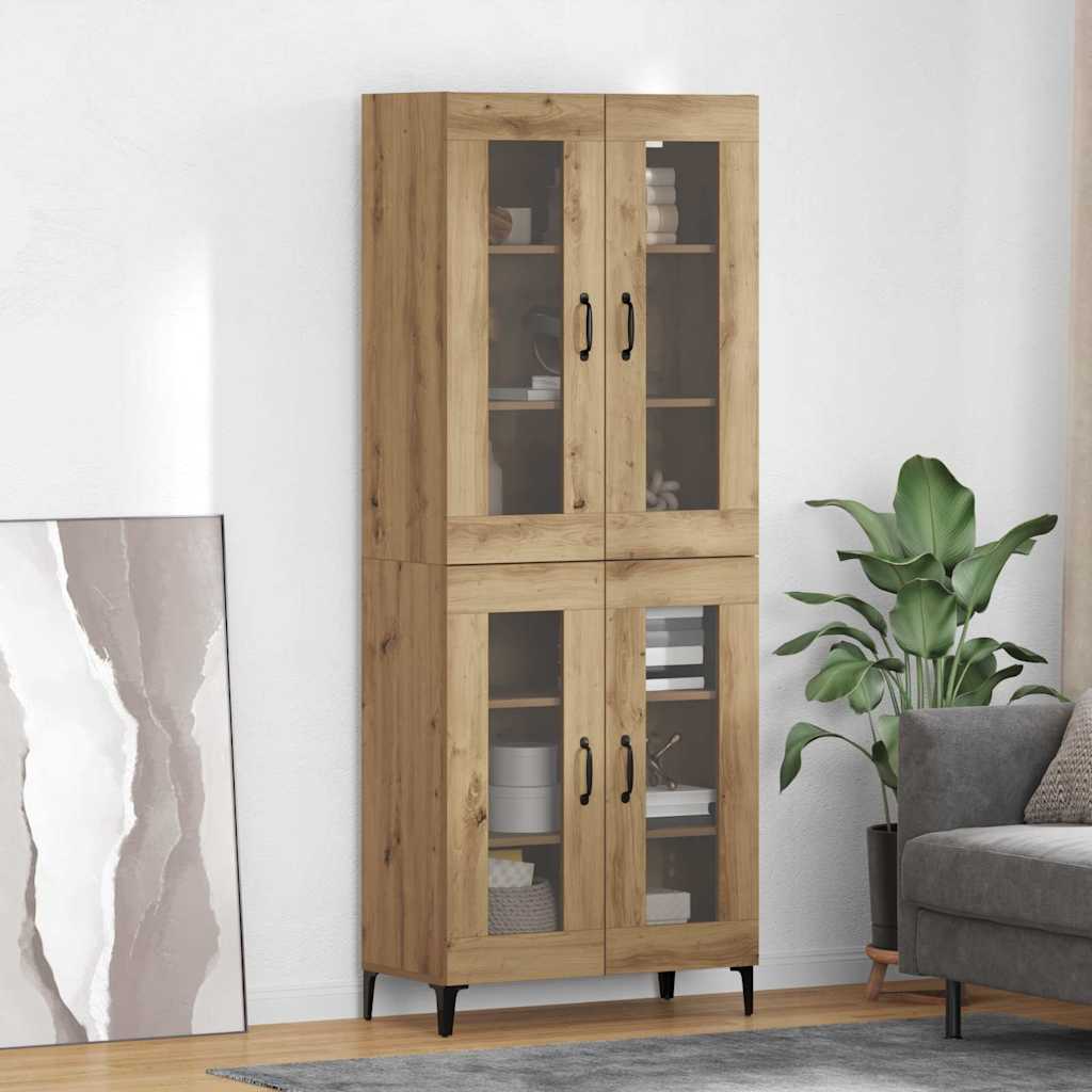 vidaXL Highboard Dąb rzemieślniczy 69,5 x 34 x 180 cm