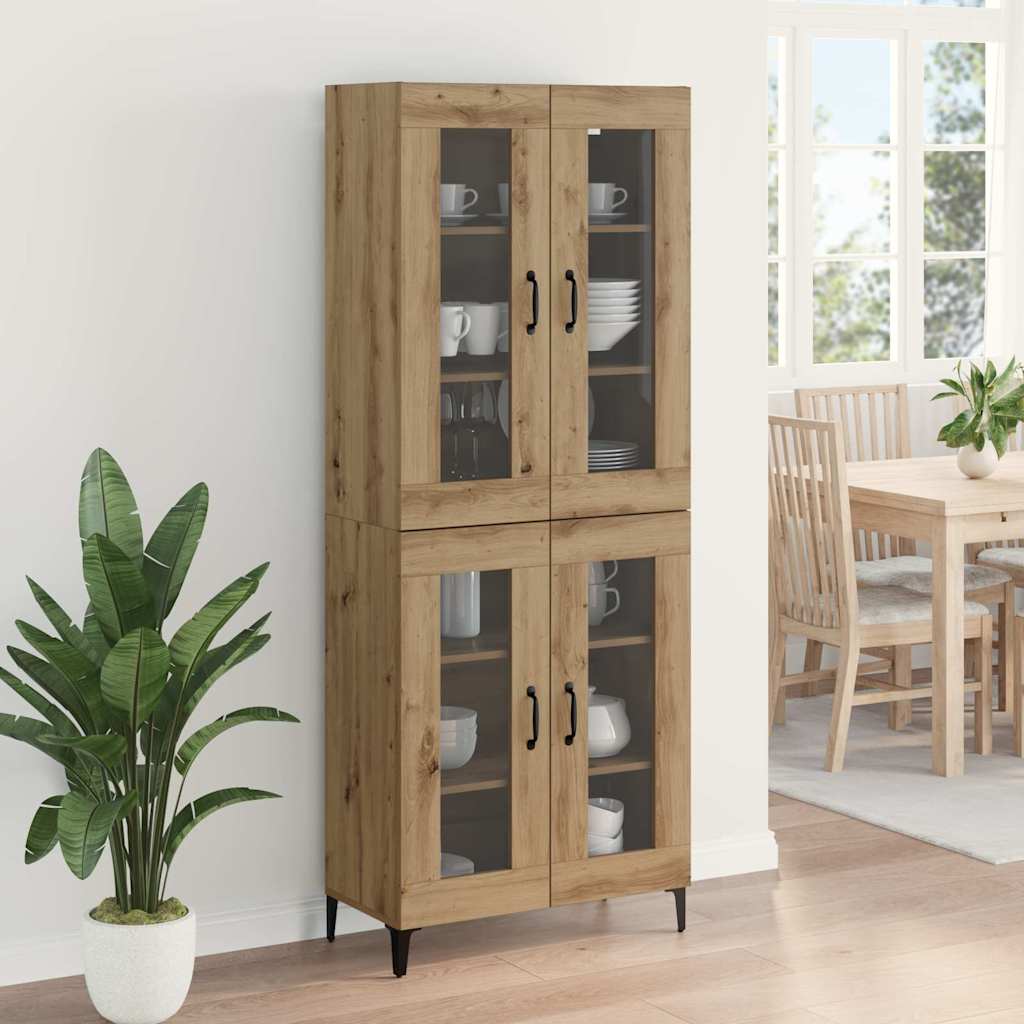 vidaXL Highboard Dąb rzemieślniczy 69,5 x 34 x 180 cm